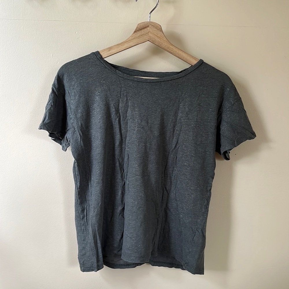 J Crew 100% Linen Sage Green Tee